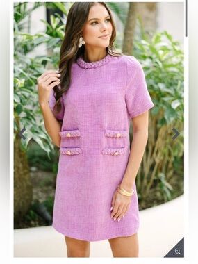 Ask You Out Lavender Tweed Dress